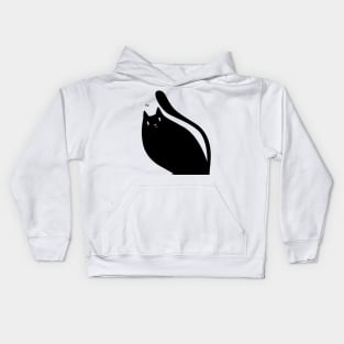 Black Cat Saying Hi! Kids Hoodie